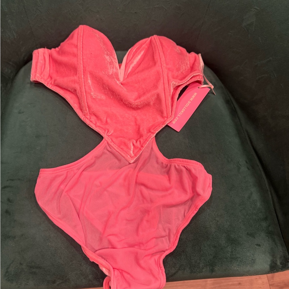 Pink Strapless Bodysuit